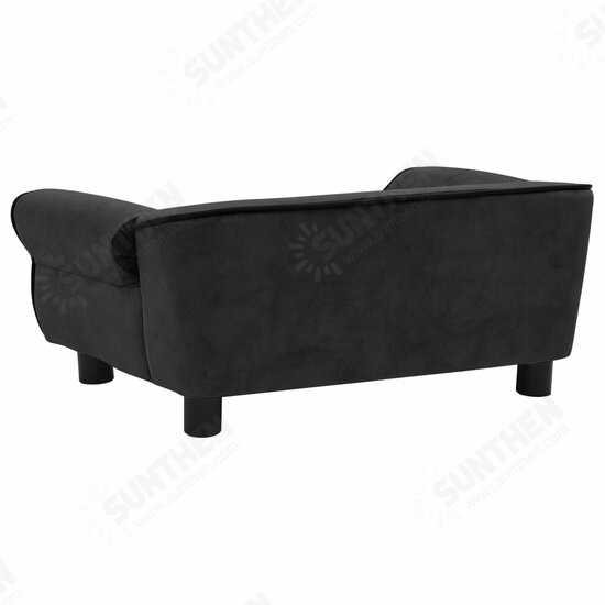 Dog Sofa Black 28.3inchx17.7inchx11.8inch Plush