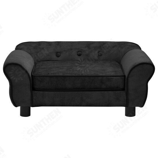 Dog Sofa Black 28.3inchx17.7inchx11.8inch Plush