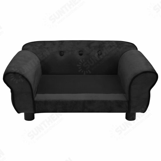 Dog Sofa Black 28.3inchx17.7inchx11.8inch Plush