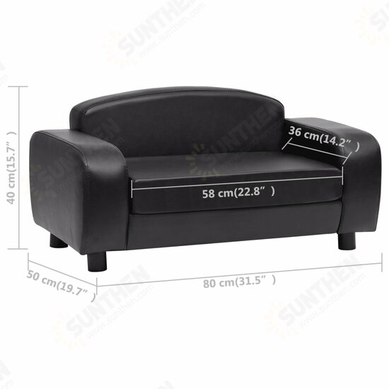 Dog Sofa Black 31.5inchx19.7inchx15.7inch Faux Leather Dog Sofa Black 31.5inchx19.7inchx15.7inch Faux Leather