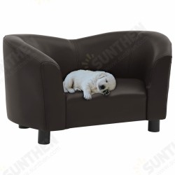Dog Sofa Brown 26.4inchx16.1inchx15.4inch Faux Leather Dog Sofa Brown 26.4inchx16.1inchx15.4inch Faux Leather