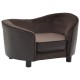 Dog Sofa Brown 27.2inchx19.3inchx15.7inch Plush and Faux Leather Dog Sofa Brown 27.2inchx19.3inchx15.7inch Plush and Faux Leather