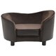 Dog Sofa Brown 27.2inchx19.3inchx15.7inch Plush and Faux Leather Dog Sofa Brown 27.2inchx19.3inchx15.7inch Plush and Faux Leather