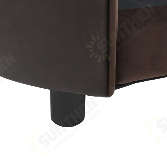Dog Sofa Brown 27.2inchx19.3inchx15.7inch Plush and Faux Leather Dog Sofa Brown 27.2inchx19.3inchx15.7inch Plush and Faux Leather