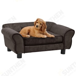 Dog Sofa Brown 28.3inchx17.7inchx11.8inch Plush Dog Sofa Brown 28.3inchx17.7inchx11.8inch Plush