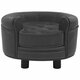 Dog Sofa Dark Gray 18.9inchx18.9inchx12.6inch Plush and Faux Leather Dog Sofa Dark Gray 18.9inchx18.9inchx12.6inch Plush and Faux Leather