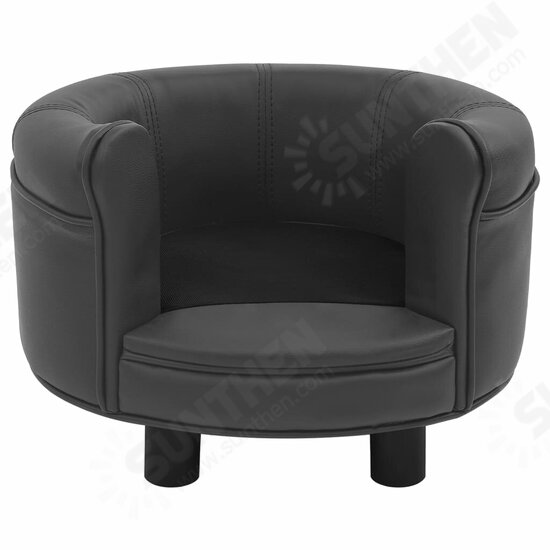 Dog Sofa Dark Gray 18.9inchx18.9inchx12.6inch Plush and Faux Leather Dog Sofa Dark Gray 18.9inchx18.9inchx12.6inch Plush and Faux Leather