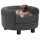 Dog Sofa Dark Gray 18.9inchx18.9inchx12.6inch Plush and Faux Leather Dog Sofa Dark Gray 18.9inchx18.9inchx12.6inch Plush and Faux Leather