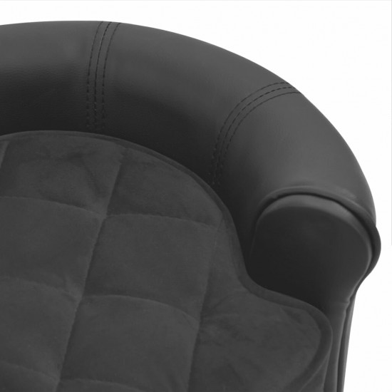 Dog Sofa Dark Gray 18.9inchx18.9inchx12.6inch Plush and Faux Leather