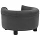 Dog Sofa Dark Gray 18.9inchx18.9inchx12.6inch Plush and Faux Leather Dog Sofa Dark Gray 18.9inchx18.9inchx12.6inch Plush and Faux Leather
