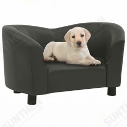 Dog Sofa Dark Gray 26.4inchx16.1inchx15.4inch Faux Leather Dog Sofa Dark Gray 26.4inchx16.1inchx15.4inch Faux Leather