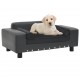 Dog Sofa Dark Gray 31.9inchx16.9inchx12.2inch Plush and Faux Leather