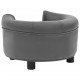 Dog Sofa Gray 18.9inchx18.9inchx12.6inch Plush and Faux Leather