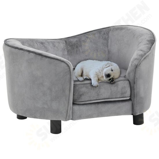 Dog Sofa Gray 27.2inchx19.3inchx15.7inch Plush Dog Sofa Gray 27.2inchx19.3inchx15.7inch Plush
