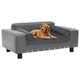 Dog Sofa Gray 31.9inchx16.9inchx12.2inch Plush and Faux Leather