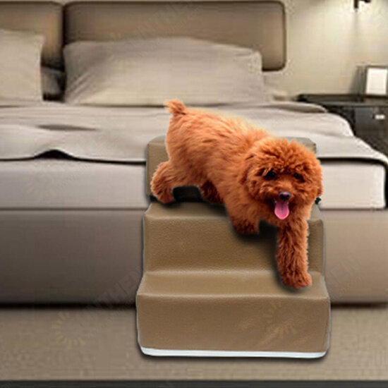 Dog Stairs Leather Pet Ladder Sponge Stairs Dog Teddy on Sofa on Bed Ladder