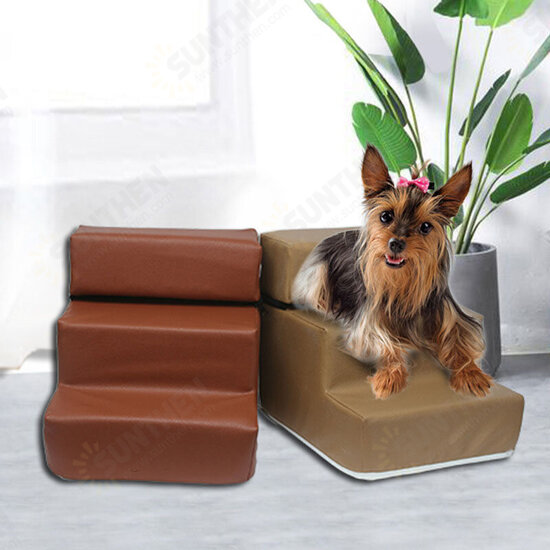 Dog Stairs Leather Pet Ladder Sponge Stairs Dog Teddy on Sofa on Bed Ladder