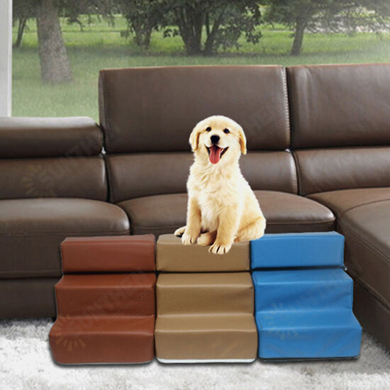 Dog Stairs Leather Pet Ladder Sponge Stairs Dog Teddy on Sofa on Bed Ladder