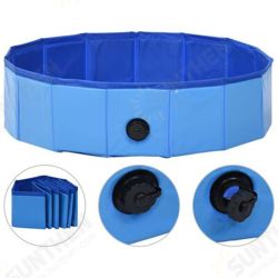 80x20 cm 170825 Foldable Dog Swimming Pool Blue PVC Foldable Bathing Bathtub Cooling Mat 80x20 cm 170825 Foldable Dog Swimming Pool Blue PVC Foldable Bathing Bathtub Cooling Mat