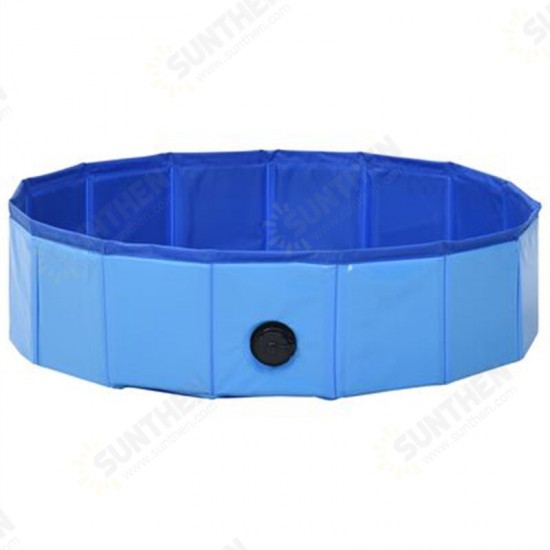 80x20 cm 170825 Foldable Dog Swimming Pool Blue PVC Foldable Bathing Bathtub Cooling Mat