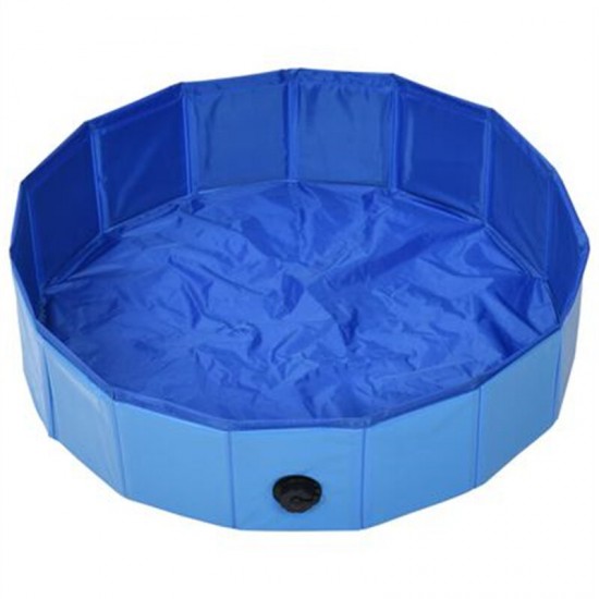 80x20 cm 170825 Foldable Dog Swimming Pool Blue PVC Foldable Bathing Bathtub Cooling Mat