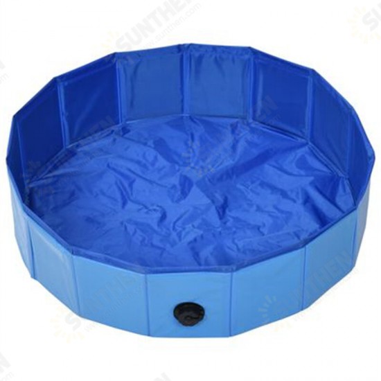 80x20 cm 170825 Foldable Dog Swimming Pool Blue PVC Foldable Bathing Bathtub Cooling Mat