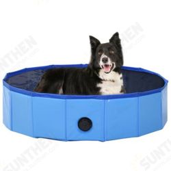 80x20 cm 170825 Foldable Dog Swimming Pool Blue PVC Foldable Bathing Bathtub Cooling Mat 80x20 cm 170825 Foldable Dog Swimming Pool Blue PVC Foldable Bathing Bathtub Cooling Mat