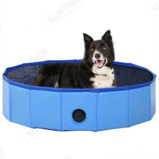 80x20 cm 170825 Foldable Dog Swimming Pool Blue PVC Foldable Bathing Bathtub Cooling Mat