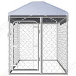 144492 Outdoor Kennel with Roof 200x100x125cm Pet Supplies Dog House Pet Home Cat Bedpen Fence Playpen