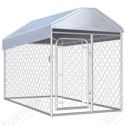 144492 Outdoor Kennel with Roof 200x100x125cm Pet Supplies Dog House Pet Home Cat Bedpen Fence Playpen