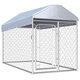 144492 Outdoor Kennel with Roof 200x100x125cm Pet Supplies Dog House Pet Home Cat Bedpen Fence Playpen