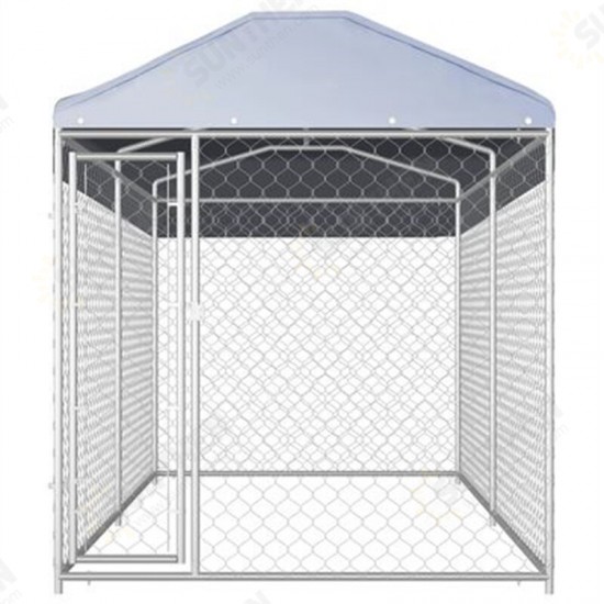 17.2 m³ Outdoor Dog Kennel 145024 Puppy Heavy Duty Cage Galvanized Steel Frame Fence Playpen Exercise Pen Chicken Coop Run House Pet Supplies Waterproof Cover Metal Mesh Barrier