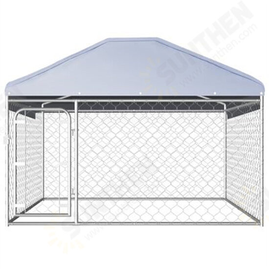 Outdoor Dog Kennel 144493 Puppy Heavy Duty Cage Galvanized Steel Frame Fence Playpen Exercise Pen Chicken Coop Run House Pet Supplies Waterproof Cover Metal Mesh Barrier