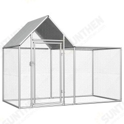 144553 Outdoor Chicken Coop 2x1x1.5 m Galvanised Steel House Cage Foldable Puppy Cats Sleep Metal Playpen Exercise Training Bedpan Pet Supplies 144553 Outdoor Chicken Coop 2x1x1.5 m Galvanised Steel House Cage Foldable Puppy Cats Sleep Metal Playpen Exercise Training Bedpan Pet Supplies