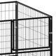 150790 Outdoor Dog Kennel Black 200x100x70 cm Steel House Cage Foldable Puppy Cats Sleep Metal Playpen Exercise Training Bedpan Pet Supplies