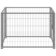 150792 Outdoor Dog Kennel Silver 100x100x70 cm Steel House Cage Foldable Puppy Cats Sleep Metal Playpen Exercise Training Bedpan Pet Supplies