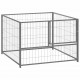 150792 Outdoor Dog Kennel Silver 100x100x70 cm Steel House Cage Foldable Puppy Cats Sleep Metal Playpen Exercise Training Bedpan Pet Supplies