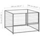 150792 Outdoor Dog Kennel Silver 100x100x70 cm Steel House Cage Foldable Puppy Cats Sleep Metal Playpen Exercise Training Bedpan Pet Supplies