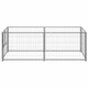 150793 Outdoor Dog Kennel Silver 200x100x70 cm Steel House Cage Foldable Puppy Cats Sleep Metal Playpen Exercise Training Bedpan Pet Supplies