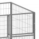 150793 Outdoor Dog Kennel Silver 200x100x70 cm Steel House Cage Foldable Puppy Cats Sleep Metal Playpen Exercise Training Bedpan Pet Supplies