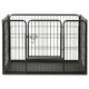 170575 Outdoor Dog Playpen Steel 91.5x59x61 cm House Cage Foldable Puppy Cats Sleep Metal Playpen Exercise Training Bedpan Pet Supplies