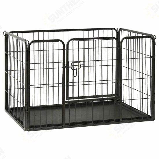 170575 Outdoor Dog Playpen Steel 91.5x59x61 cm House Cage Foldable Puppy Cats Sleep Metal Playpen Exercise Training Bedpan Pet Supplies