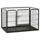 170575 Outdoor Dog Playpen Steel 91.5x59x61 cm House Cage Foldable Puppy Cats Sleep Metal Playpen Exercise Training Bedpan Pet Supplies