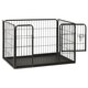 170575 Outdoor Dog Playpen Steel 91.5x59x61 cm House Cage Foldable Puppy Cats Sleep Metal Playpen Exercise Training Bedpan Pet Supplies