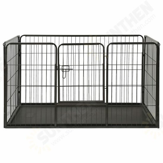 170576 Outdoor Dog Playpen Steel 123x77.5x74.5 cm House Cage Foldable Puppy Cats Sleep Metal Playpen Exercise Training Bedpan Pet Supplies