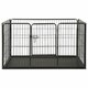 170576 Outdoor Dog Playpen Steel 123x77.5x74.5 cm House Cage Foldable Puppy Cats Sleep Metal Playpen Exercise Training Bedpan Pet Supplies