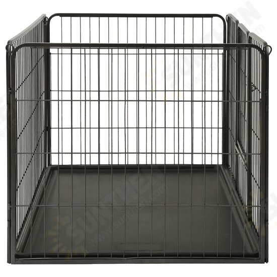 170576 Outdoor Dog Playpen Steel 123x77.5x74.5 cm House Cage Foldable Puppy Cats Sleep Metal Playpen Exercise Training Bedpan Pet Supplies