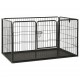 170576 Outdoor Dog Playpen Steel 123x77.5x74.5 cm House Cage Foldable Puppy Cats Sleep Metal Playpen Exercise Training Bedpan Pet Supplies