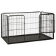 170576 Outdoor Dog Playpen Steel 123x77.5x74.5 cm House Cage Foldable Puppy Cats Sleep Metal Playpen Exercise Training Bedpan Pet Supplies