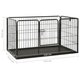 170576 Outdoor Dog Playpen Steel 123x77.5x74.5 cm House Cage Foldable Puppy Cats Sleep Metal Playpen Exercise Training Bedpan Pet Supplies